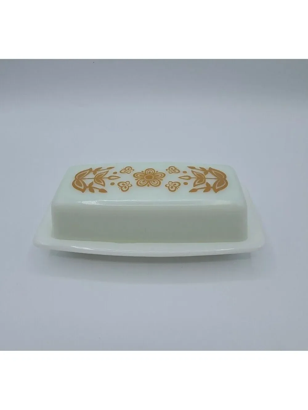 Vintage Pyrex Butterfly Gold 72-B Covered Butter Dish 1970s USA